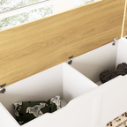 GDFStudio Gaela Farmhouse L-Shaped Storage 63" Benches