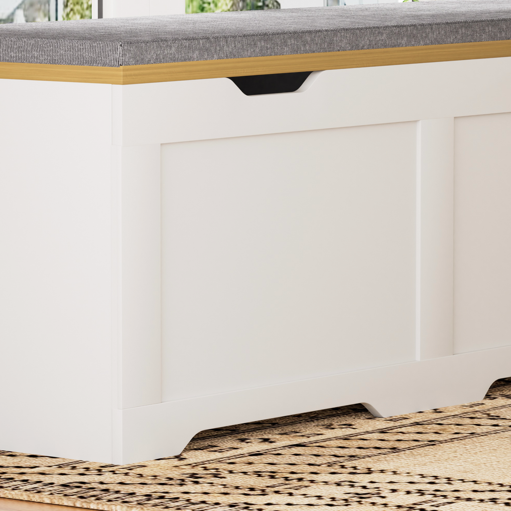 GDFStudio Gaela Farmhouse L-Shaped Storage 63" Benches