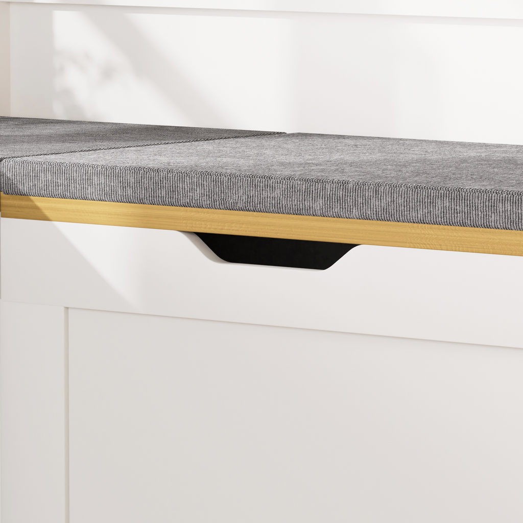 GDFStudio Gaela Farmhouse L-Shaped Storage 63" Benches