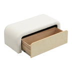 Christopher Knight Home Boucle Storage Ottoman with Solid Wood Drawer ¨C Modern Upholstered Footrest & Organizer