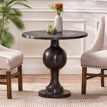 Christopher Knight Home Devries Modern Handmade Aluminum Circular Dining Table, Raw Bronze