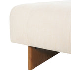 Christopher Knight Home Modern Linen Square Ottoman ¨C Tufted Upholstered Footstool with Wood Legs for Living Room