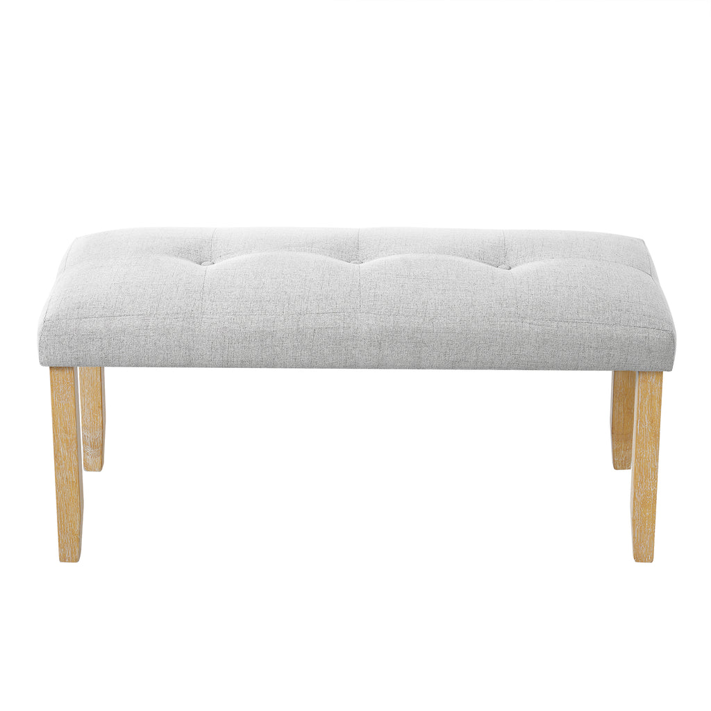 GDF Studio Tufted Upholstered Bench, Fabric End of Bed Bench for Bedroom, Dining & Entryway