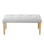 GDF Studio Tufted Upholstered Bench, Fabric End of Bed Bench for Bedroom, Dining & Entryway