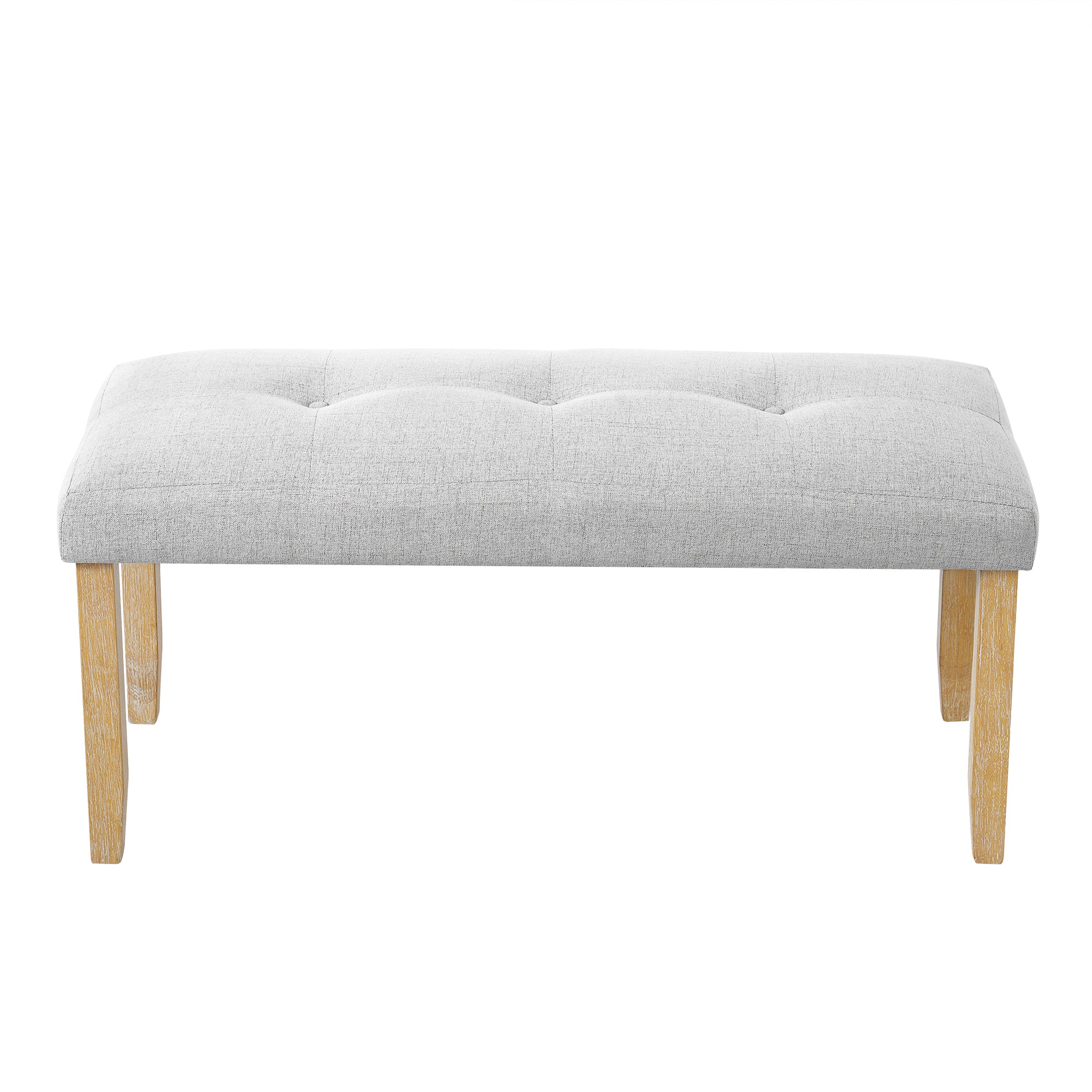GDF Studio Tufted Upholstered Bench, Fabric End of Bed Bench for Bedroom, Dining & Entryway