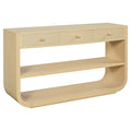 Christopher Knight Home Poppy Modern Curved Console Table with 3 Drawers and 2 Open Shelves, Natural
