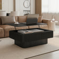 GDFStudio Joy Modern Fluted Lift-top Coffee Table with Hidden Storage