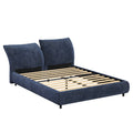 Christopher Knight Home Modern Fabric Upholstered Bed with Adjustable Cushion Headboard & Wood Slat Support