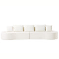 Christopher Knight Home Sabina 138.6" Modern Curved Modular Sectional Sofa with High-Density Fully Compressed Sponge, White