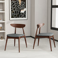 Christopher Knight Home Barron Mid Century Modern Rubberwood Fabric Upholstered Dining Chairs (Set of 2), Light Gray/Walnut