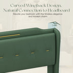 Christopher Knight Home Modern Faux Leather Platform Bed with Gold Metal Accents & Sturdy Wood-Metal Frame