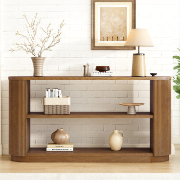 Christopher Knight Home Brad Modern Multi-Functional Entryway Console Table with Open Shelves, Brown