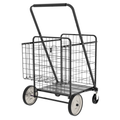 GDFStudio Salta Metal Foldable Shopping Cart with Dual Baskets and 360  Swivel Wheels