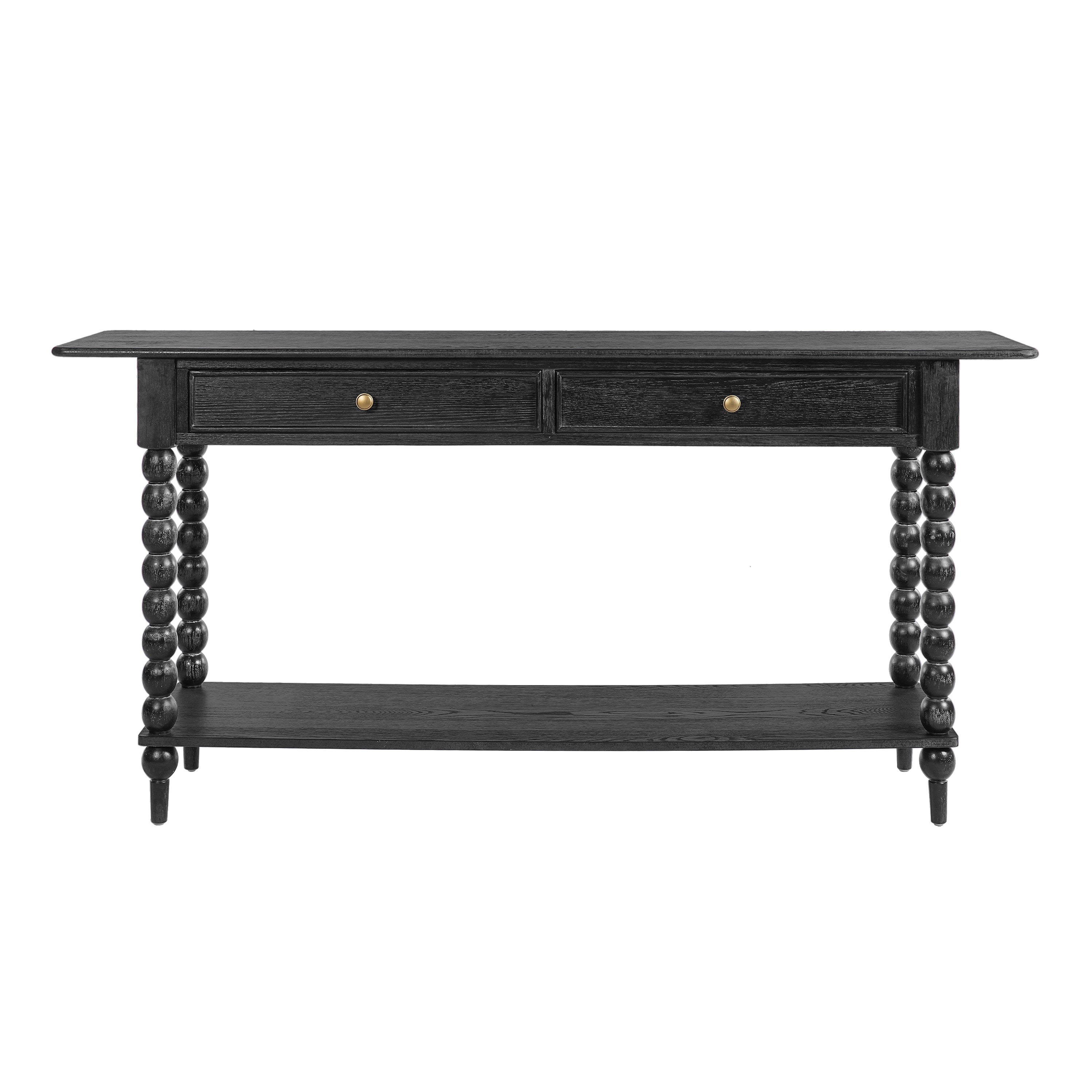 Christopher Knight Home Eleanor Retro Wood Console Table with 2 Drawers and Shelf, Black
