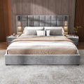 Christopher Knight Home Modern Velvet Upholstered Bed Frame with Padded Headboard & USB Wall Sconce