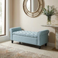Christopher Knight Home Emmaline Contemporary Tufted Storage Ottoman Bench with Rolled Arms, Light Blue