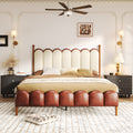 Christopher Knight Home Luxury Faux Leather Bed Frame with Curved Headboard & Solid Wood Support