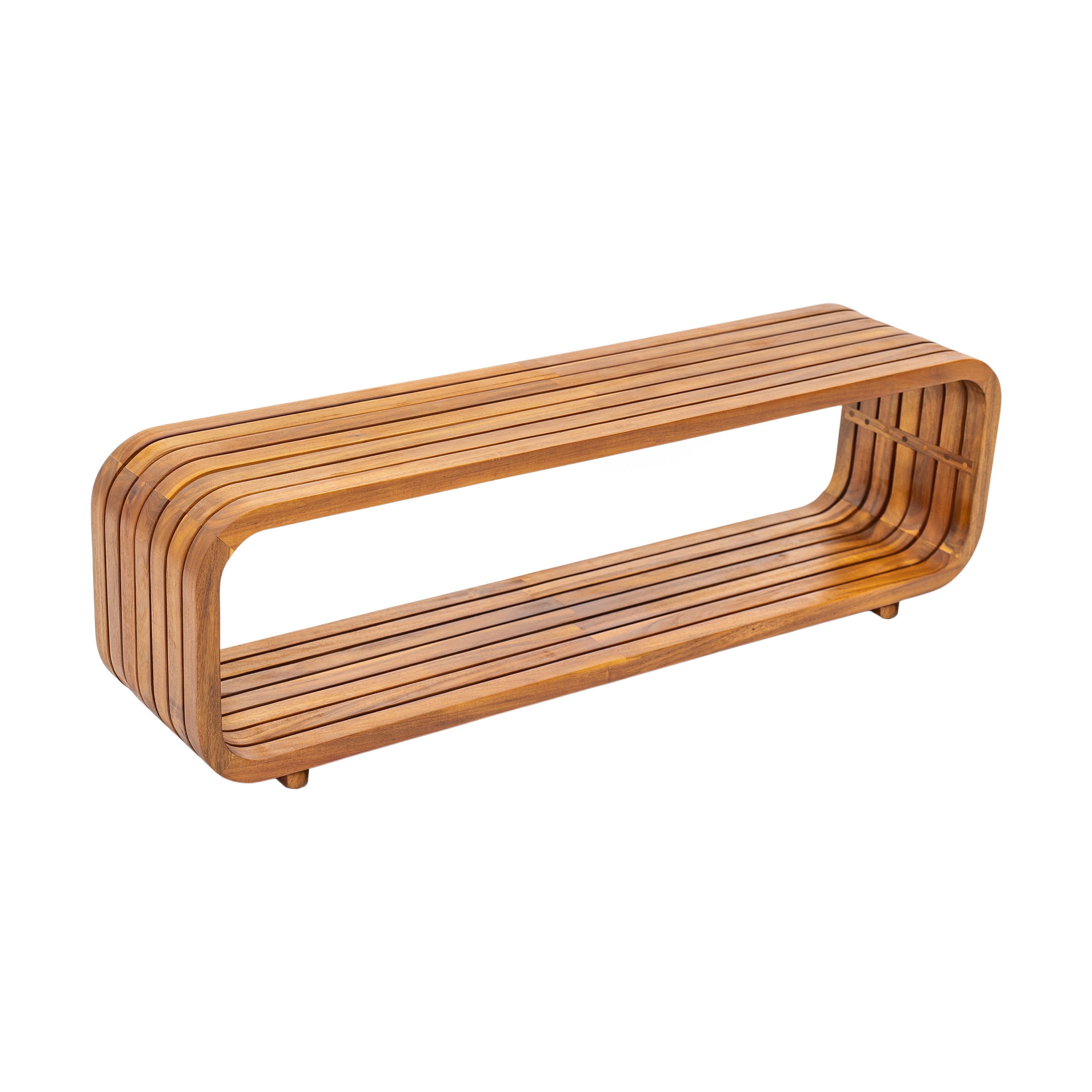 Christopher Knight Home Taryn Outdoor Modern Acacia Wood Coffee Table with Open Hollow Design, Teak, Single