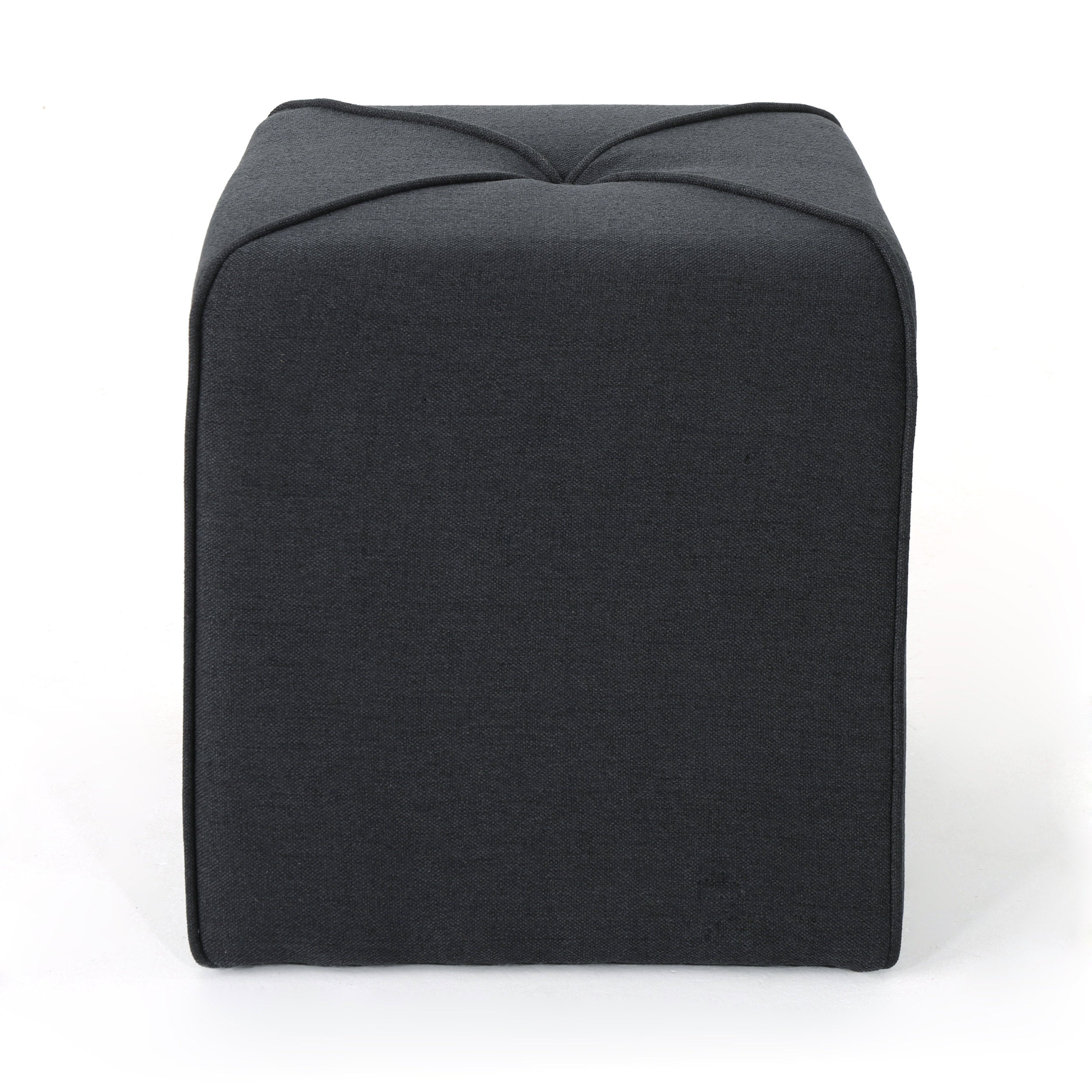 Christopher Knight Home Cube Ottoman – Compact Polyester Fabric Footrest & Seat