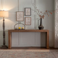 GDFStudio Nick Rustic 63" Wood Rectangle Narrow Console Table,Natural