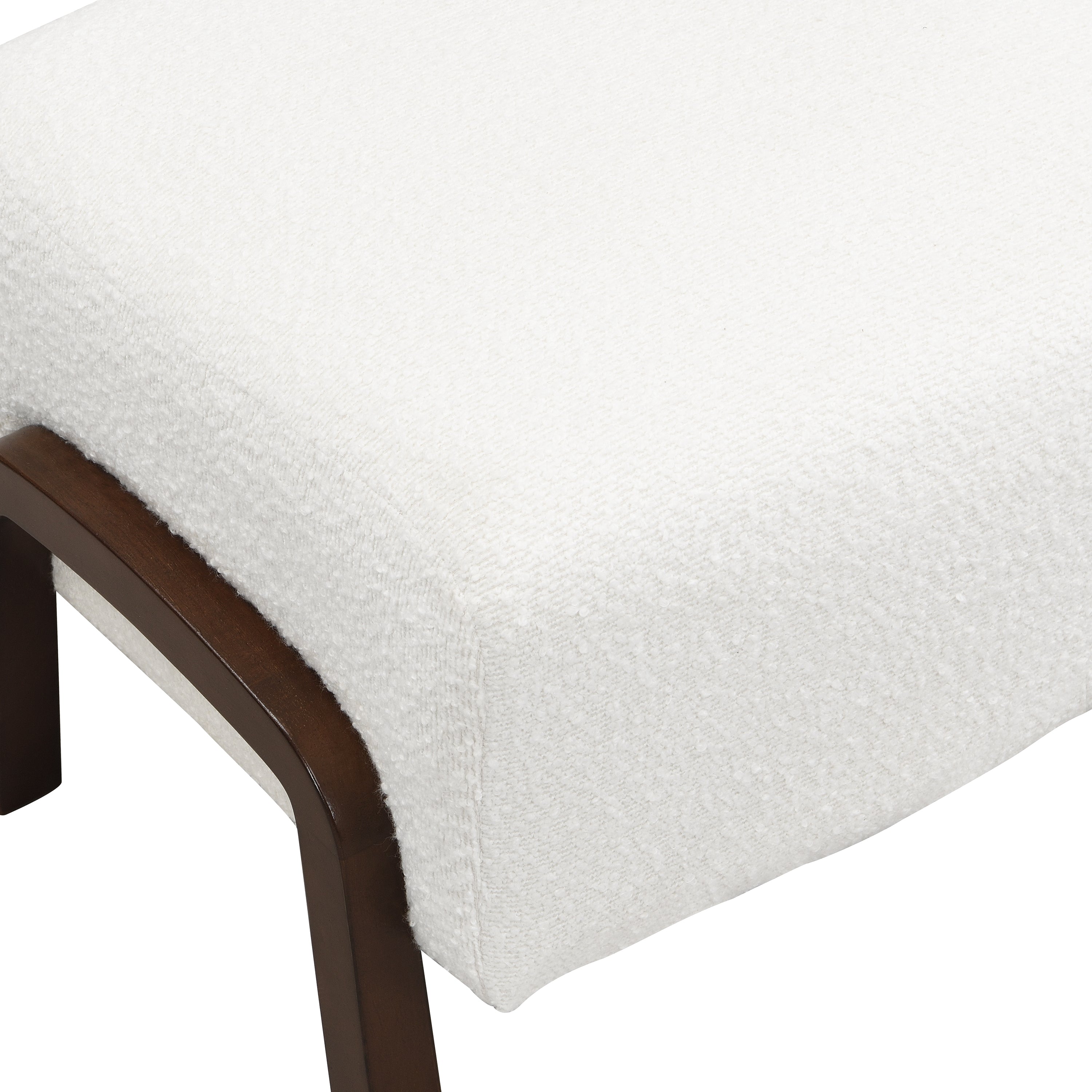 Boucle Storage Ottoman with Solid Wood Legs – Modern Upholstered Footrest & Accent Bench