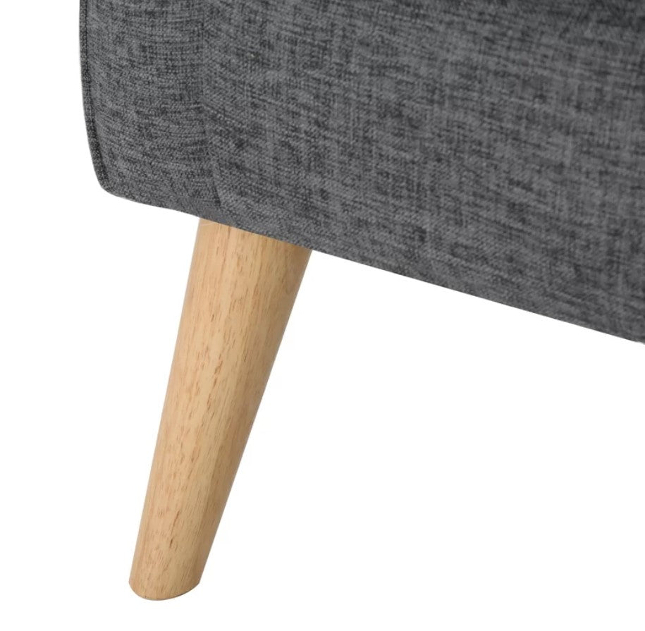 Modern Upholstered Loveseat with Rubberwood Legs ¨C Compact 2-Seater Sofa