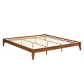 GDFStudio Johnny 12 Inch Solid Bamboo Wood Platform Bed with Wood Slats and Metal Support , King Size, Brown