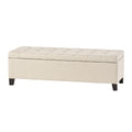 Christopher Knight Home Wendover Upholstered Tufted Storage Ottoman, Beige