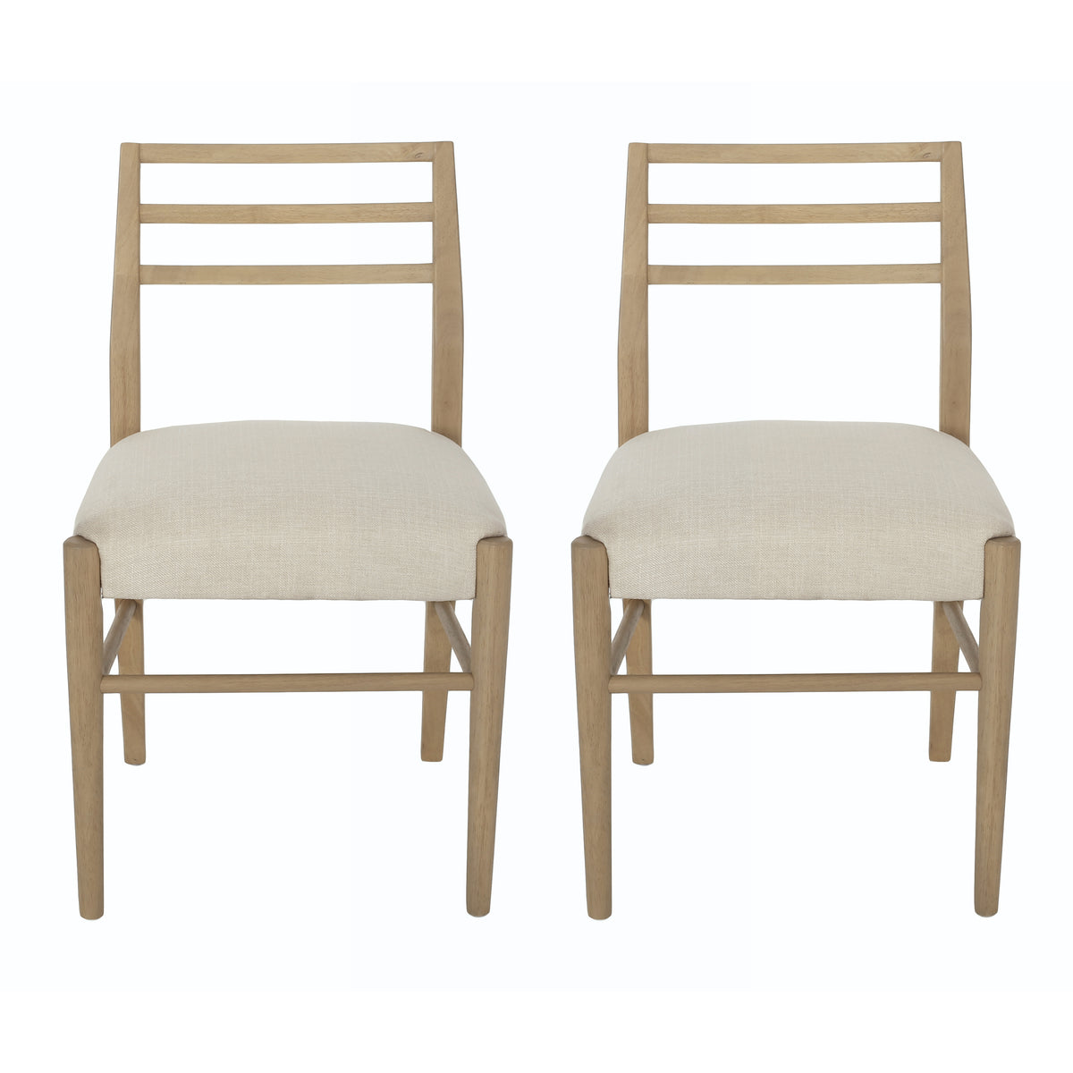 Christopher Knight Home Fescue Farmhouse Upholstered Rubberwood Dining Chairs (Set of 2), Light Beige/Light Brown
