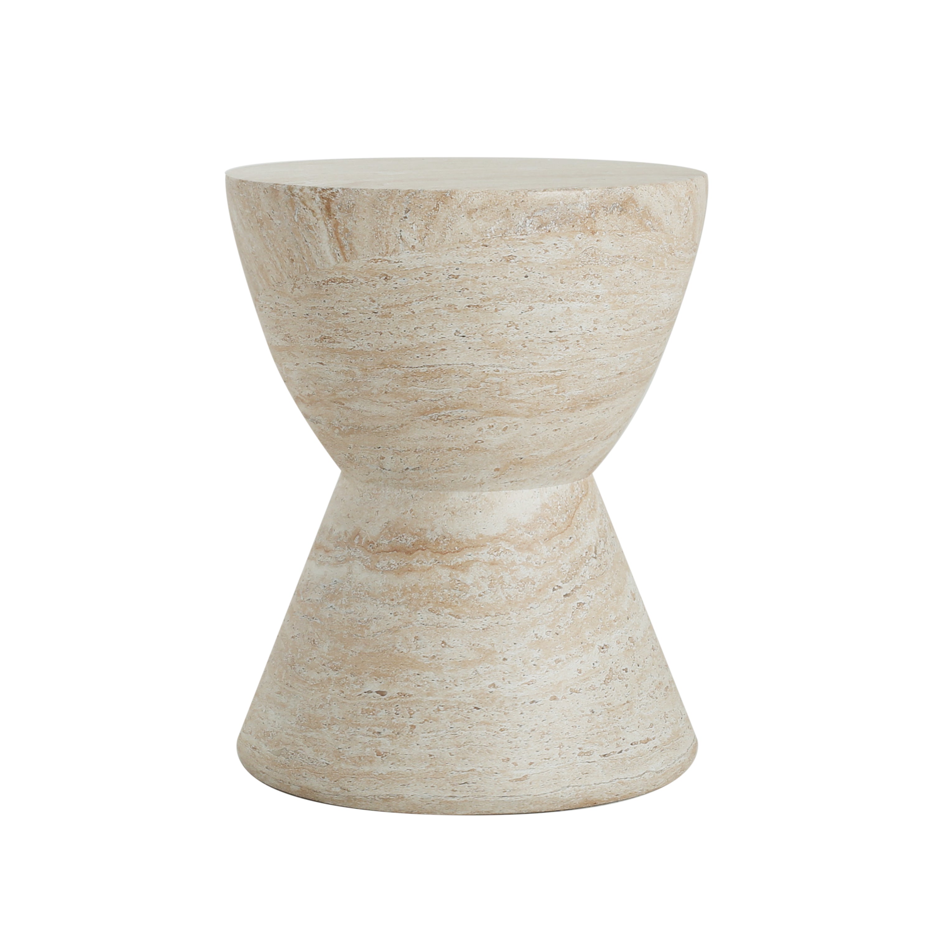 Christopher Knight Home Urkta Hourglass-shaped Light Weight Concrete Side Table, Travertine