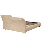 Christopher Knight Home Modern Fabric Upholstered Bed with Adjustable Cushion Headboard & Wood Slat Support