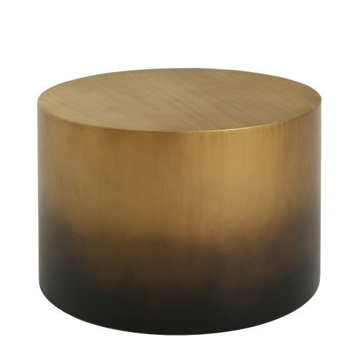 Christopher Knight Home Machae Modern Iron Round Drum Coffee Table, Antique Brass