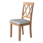 Modern Upholstered Dining Chairs with Tufted Back, Linen Fabric Kitchen Chairs with Solid Wood Legs （Set of 2）