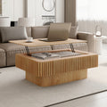 GDFStudio Joy Modern Fluted Lift-top Coffee Table with Hidden Storage