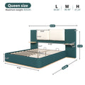 Christopher Knight Home Upholstered Storage Platform Bed with PU Headboard Cushion & Built-In Side Shelves