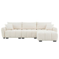 GDFStudio Jordan 110" Modular Boucle Upholstered L-Shape Sectional Sofa, Cream