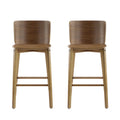 Christopher Knight Home Mario Indoor Wood Barstools with Curved Backrest (Set of 2), Walnut