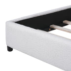 Christopher Knight Home Modern Boucle Upholstered Platform Bed with Thick Half-Round Headboard