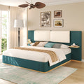 Christopher Knight Home Upholstered Storage Platform Bed with PU Headboard Cushion & Built-In Side Shelves