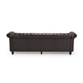 Christopher Knight Home Classic Tufted Chesterfield 3 Seater Sofa with Scrolled Arms & Nailhead Trim