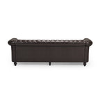 Christopher Knight Home Classic Tufted Chesterfield 3 Seater Sofa with Scrolled Arms & Nailhead Trim