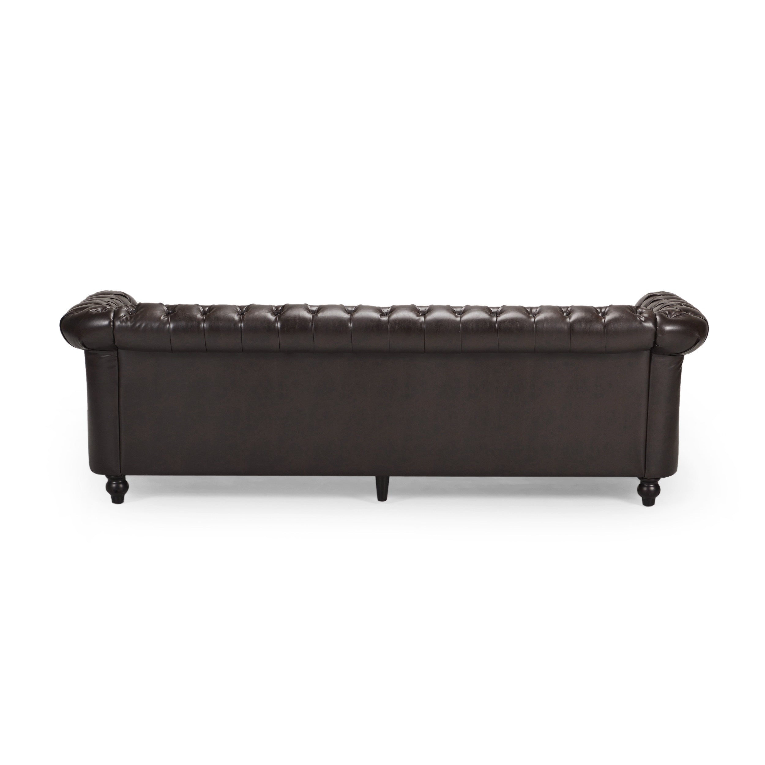 Christopher Knight Home Classic Tufted Chesterfield 3 Seater Sofa with Scrolled Arms & Nailhead Trim