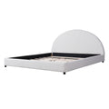 Christopher Knight Home Modern Boucle Upholstered Platform Bed with Thick Half-Round Headboard
