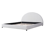 Christopher Knight Home Modern Boucle Upholstered Platform Bed with Thick Half-Round Headboard