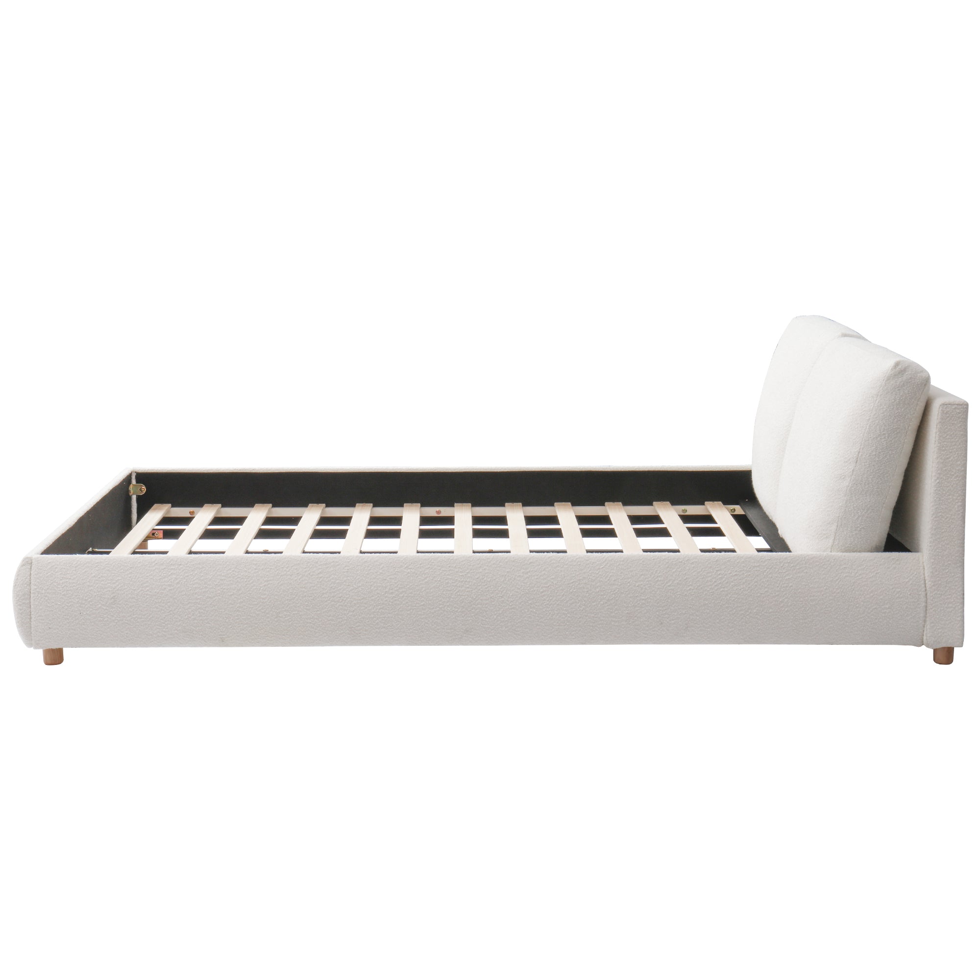 Christopher Knight Home Modern Boucle Upholstered Platform Bed with Pillow Headboard