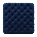 Modern Glam Velvet Ottoman ¨C Button-Tufted Diamond Stitch, Coffee Table & Extra Seating, 29¡± Square