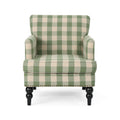 Christopher Knight Home Harrison Contemporary Fabric Upholstered Club Chair with Nailhead Trim, Green Checkerboard