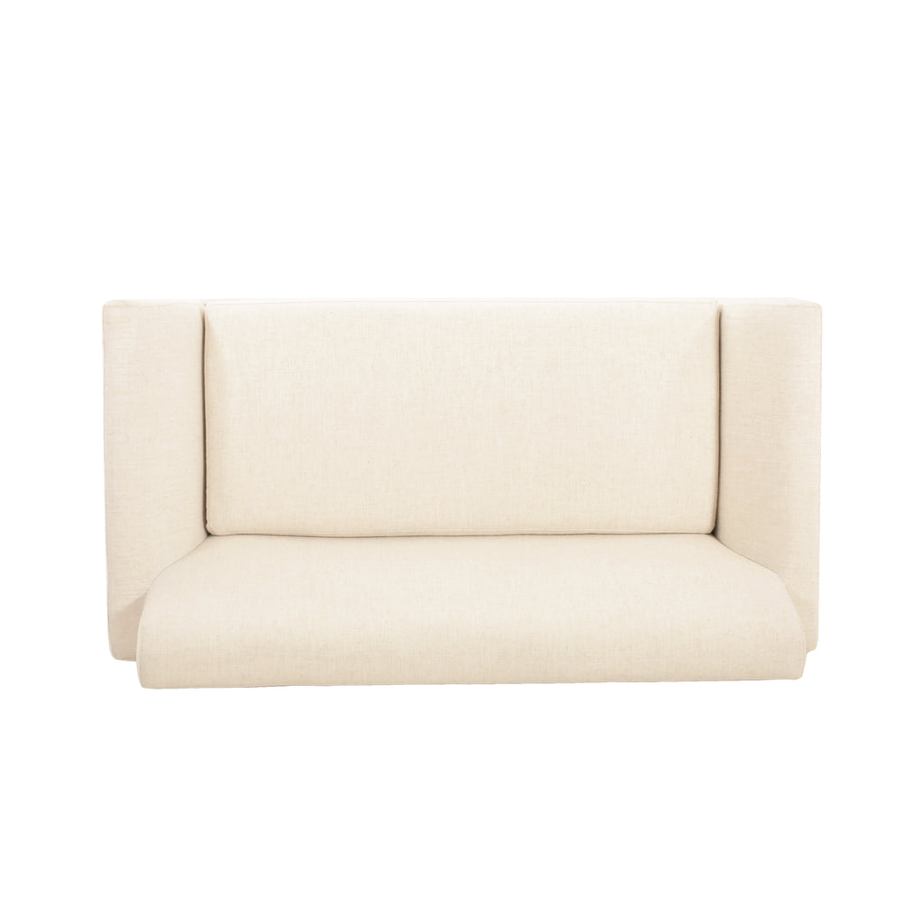 GDF Studio Modern Upholstered Loveseat with Elm Wood Legs & Flare Arm Design