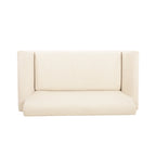 GDF Studio Modern Upholstered Loveseat with Elm Wood Legs & Flare Arm Design