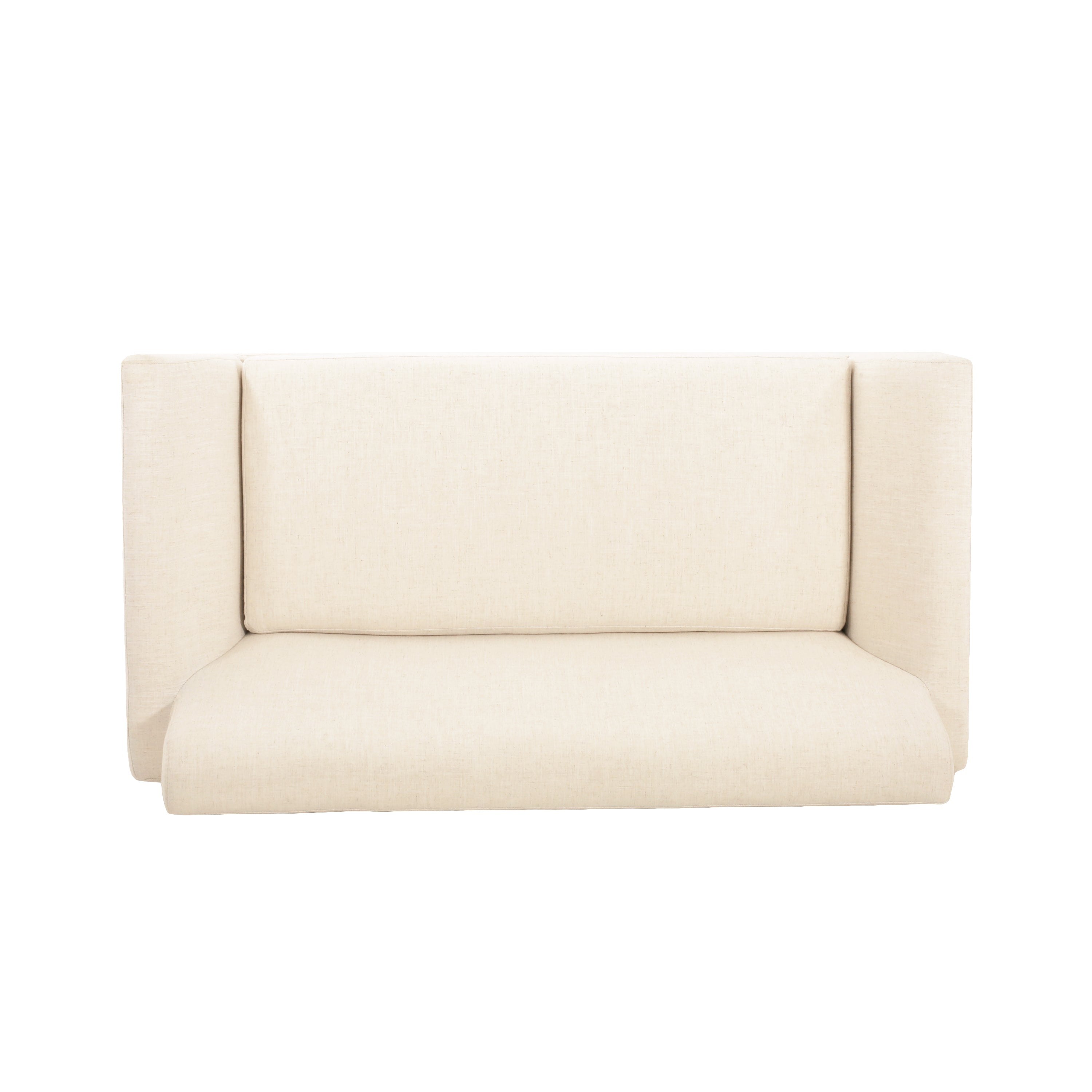 GDF Studio Modern Upholstered Loveseat with Elm Wood Legs & Flare Arm Design